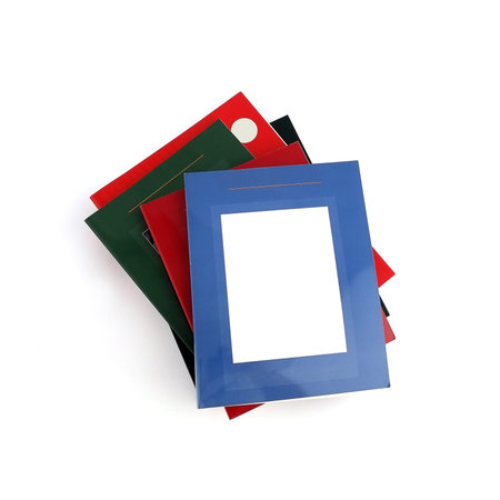 Stack of books in color covers with white sheets isolated on a white background