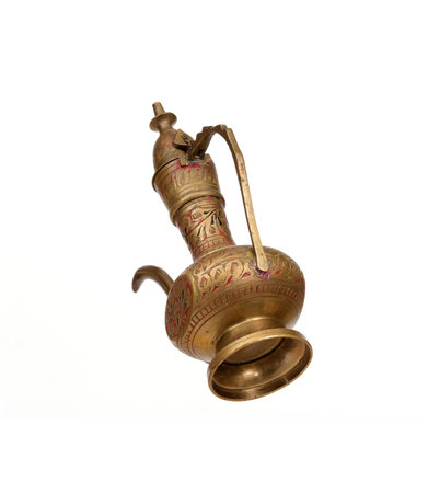 Indian water jar (kumgan) isolated on a white backgroundの写真素材