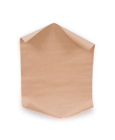 Sheet of craft paper isolated on a white background. Design element with clipping pathの写真素材