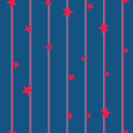 Square Seamless Christmass pattern: "Starry striped sky"のイラスト素材