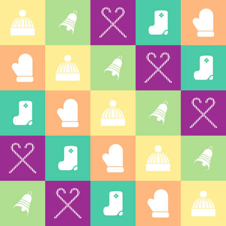 Seamless pattern with isolated traditional Christmas elementsのイラスト素材