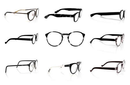 Glasses with clear glasses isolated on white backgroundの写真素材