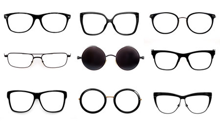 Glasses with clear glasses isolated on white background