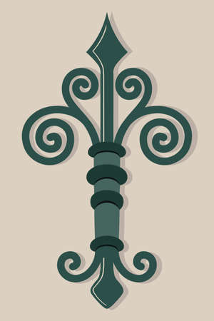 Vector mockup of forged architectural medieval detailのイラスト素材