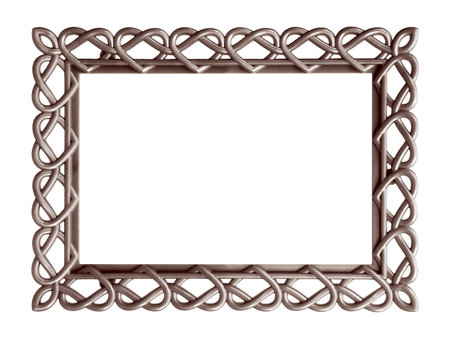 Silver heart frame for paintings, mirrors or photo isolated on white background