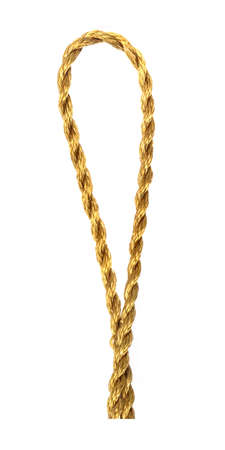 Golden silk lace isolated on a white backgroundの写真素材