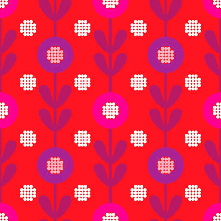 Vector square seamless pattern with floral ornamentのイラスト素材