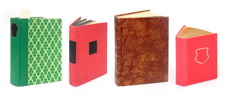 Standing books isolated on a white background