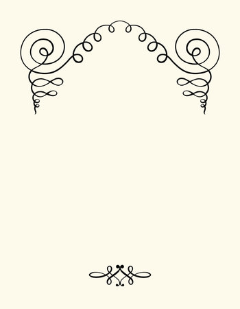 Vector template with classic floral ornaments or calligraphic vignetteのイラスト素材