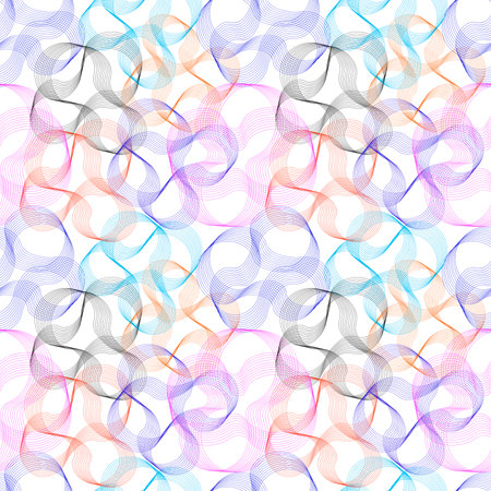 Seamless vector abstract pattern in scandinavian style (colored swirls with chalk on white graphite board)のイラスト素材
