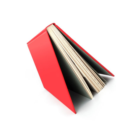 Book in color cover with white sheets isolated on a white backgroundの写真素材