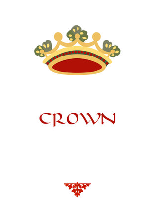 Vector drawing: medieval crown isolated on white backgroundのイラスト素材