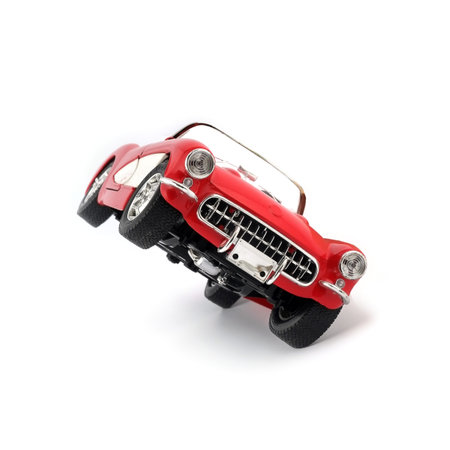 The model of open racing car isolated on white background