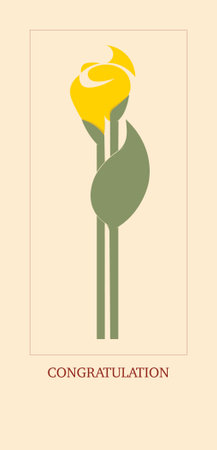 European format greeting card vector template with calla flowerのイラスト素材