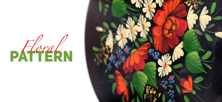 Floral poster mockup with negative lettering spaceの写真素材