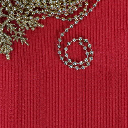 Templates for Christmas banners with snowflakes and garlands isolated on a red background