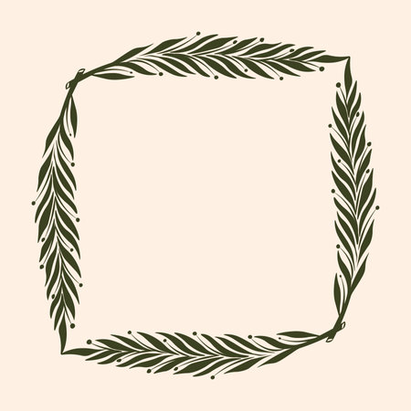 vector drawing. Laurel branch frame isolated on a white backgroundのイラスト素材