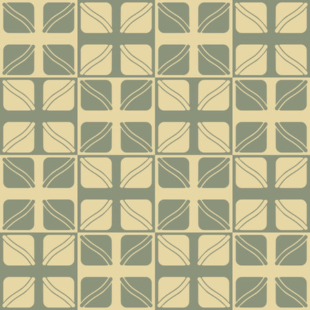 Seamless pattern based on square elements in Art Nouveau styleのイラスト素材