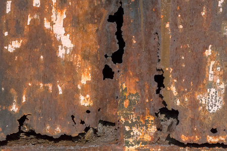 Rust on surface of old mechanism (isolated background)