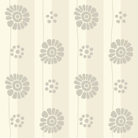 Seamless pattern with isolated primitive flowers in antique styleのイラスト素材