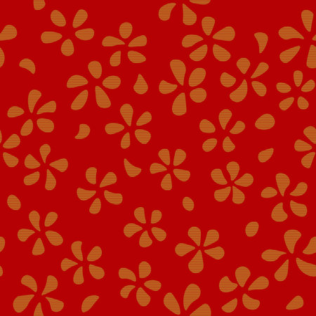 Vector seamless pattern in Japanese fabric style with cherry blossomsのイラスト素材