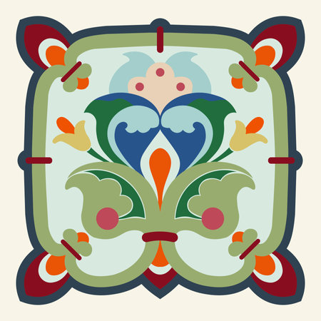 Multicolored decorative vector element in floral styleのイラスト素材