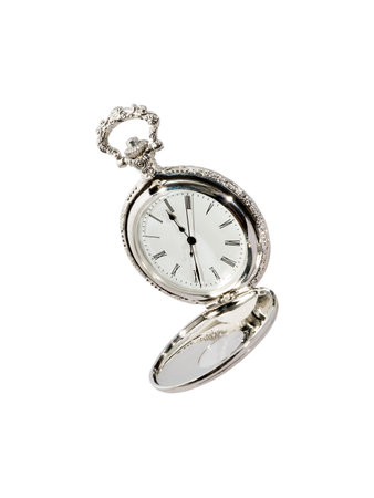 Pocket watch isolated on a white background. Design element with clipping path