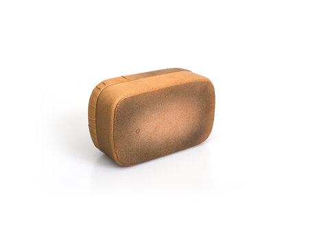 Genuine leather jewelry box isolated on a white backgroundの写真素材