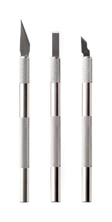 Knifes set with replaceable blade isolated on a white background