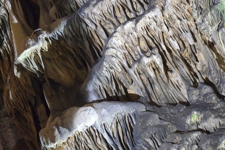 St. Michael's Cave in Gibraltar with color illuminationの写真素材