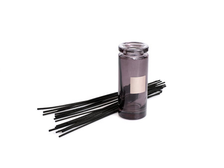 Glass diffuser with aroma isolated on white backgroundの写真素材