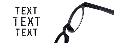 Fashionable glasses on a white background (poster concept)の写真素材