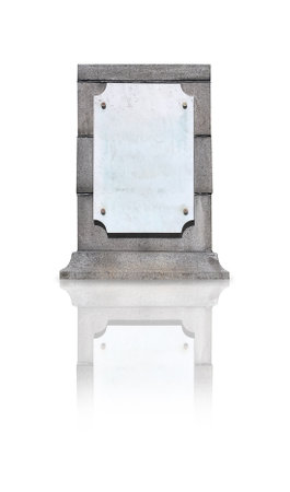 Granite pedestal isolated on a white background. Design elementの写真素材