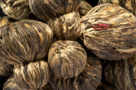 Chinese vegetable floral tea isolated surface backgroundの写真素材