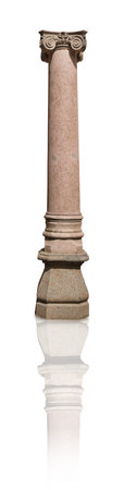 Granite column on a white background. Design element with clipping pathの写真素材