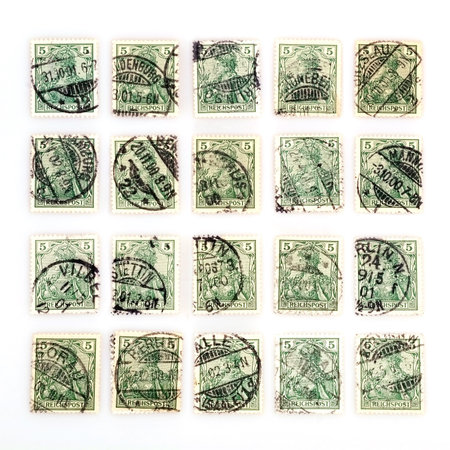 German postage stamps 1902. Inscriptions in German means German Empire.