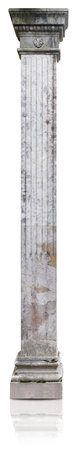 Marble column isolated on a white background. Design element with clipping pathの写真素材
