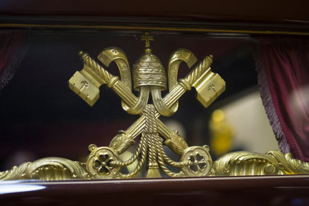 The Pope's car, a maroon Citroen C6E Lictoria from 1929の写真素材