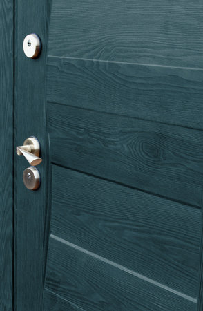 Isolated front a door, a handle and a lockの写真素材