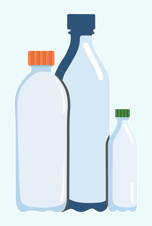 Vector mockup of bottles isolated on white backgroundの写真素材