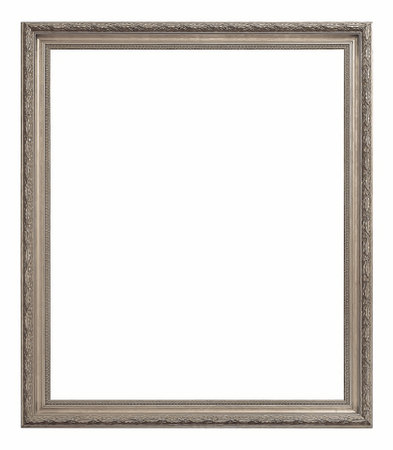 Silver frame for paintings, mirrors or photo isolated on white background