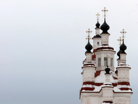 Church of the Entrance to Jerusalem in Totma on a winter day. Totma city, Russiaの写真素材