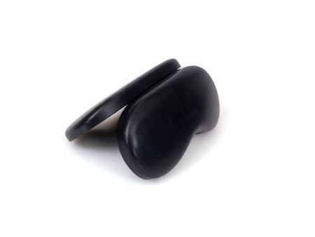 Black leather case isolated on white background