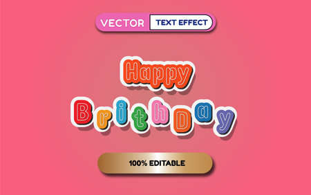 vector text effect 100% editableのイラスト素材