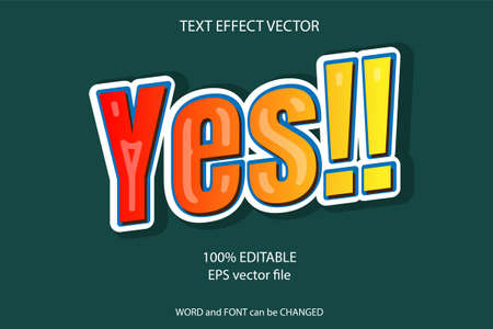 vector text effect 100% editableのイラスト素材