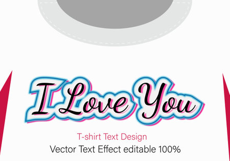 I Love You Text Design, Valentines Day Greeting Cardのイラスト素材