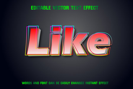 Like text effect, editable text effect, vector eps10のイラスト素材