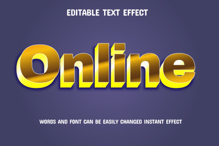 Editable text effect - Online 3d style template. Graphic concept for your designのイラスト素材