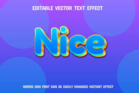 NICE text editable text effect, vector eps 10 illustrationのイラスト素材