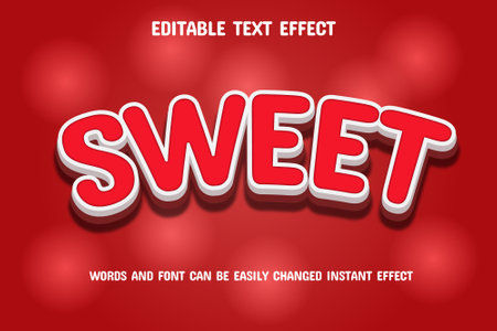 Swiet text, 3d style editable text effect - vectorのイラスト素材